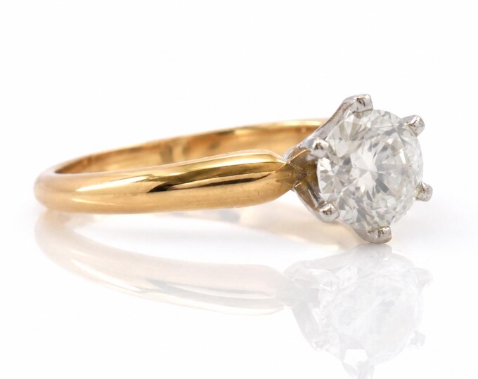 14K Solid Yellow Gold Solitaire Diamond Engagement Ring (0.58ct, G, SI1) – Vintage Estate Size 6