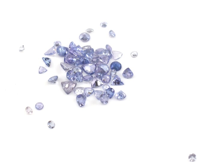 Natural Tanzanites Unmounted Round and Trillion Cut Blue Violet Loose Gemstones 4.82 Total Carat Weight December Birthstone Holiday Gift