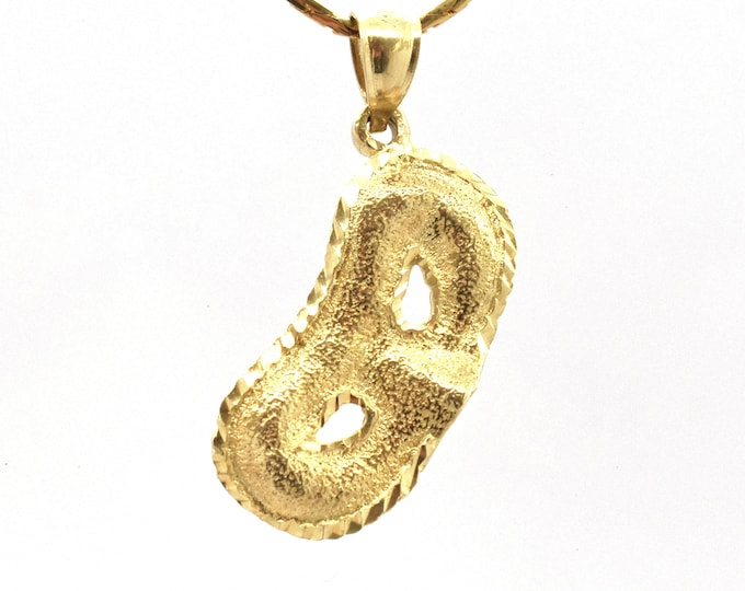 Estate Gold Pendant 14K Solid Yellow Gold Masquerade Mask Signed DZ Dazzlers Holiday Gift