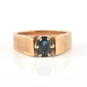 Estate Sapphire Ring Vintage 14K Solid Yellow Gold Natural Sapphire Solitaire Ring .71 Carat Size 3 September Birthstone Holiday Gift
