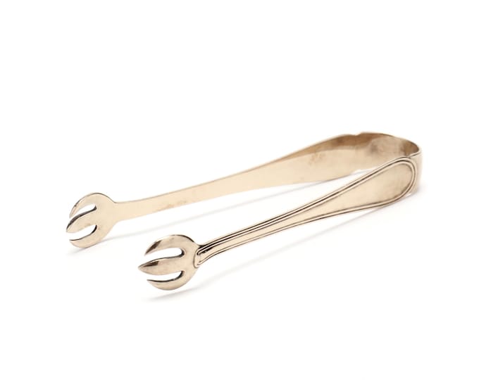 Estate Sugar Tongs Vintage 14K Solid Yellow Gold Signed BIRKS Holiday Gift