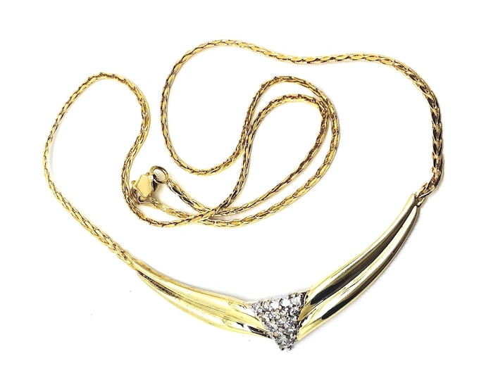 14K Solid Yellow Gold Natural Diamonds Necklace Vintage Estate .66 Carats Total Weight Over 16 Grams Nearly 20 Inches Long Holiday Gift