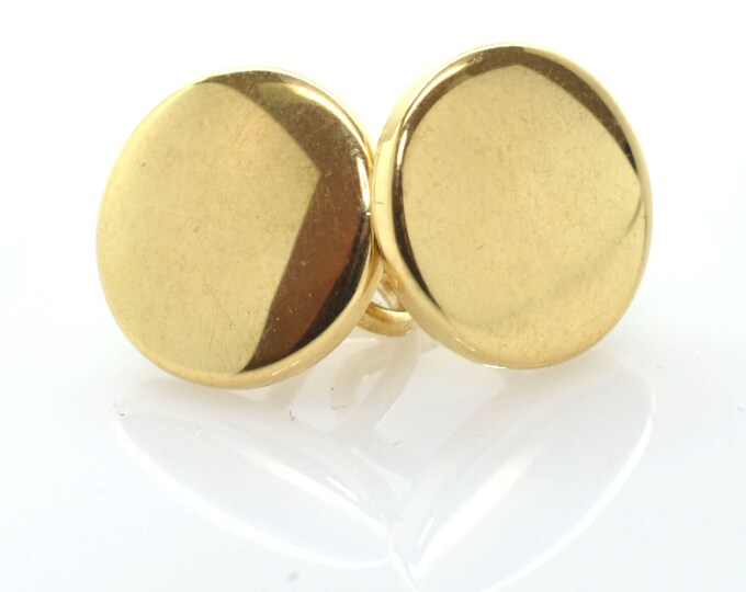 Estate Gold Earrings Vintage 14K Solid Yellow Gold Screw Back Non Pierced Button Studs Signed CORRECT D&B Dolan and Bullock Holiday Gift