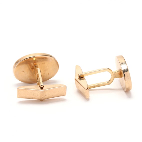 Estate Gold Cufflinks Vintage 14K Solid Yellow Go… - image 3