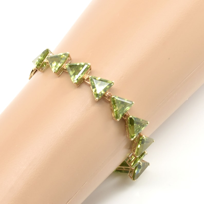 Vintage Peridot Bracelet New Old Stock 14K Solid Yellow Gold Etsy