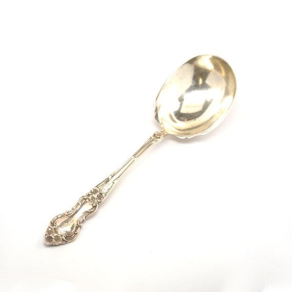 Estate Serving Spoon Watson Wallace Meadow Rose Vintage 925 Solid