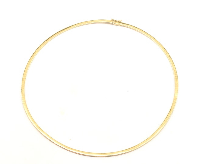 Estate Gold Necklace Vintage 14K Solid Yellow Gold Omega Chain 16.5 Inches Long Made in Italy Holiday Gift
