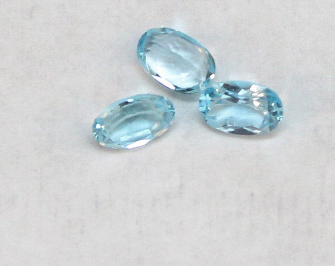 3 Natural Oval Cut Light Blue Topaz .583 Carats Each Loose Gemstones December Birthstone Holiday Gift