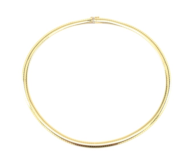 Estate Gold Necklace Vintage 14K Solid Yellow Gold Omega Chain 18 Inches Long 6 Millimeters Wide Made in Italy Holiday Gift
