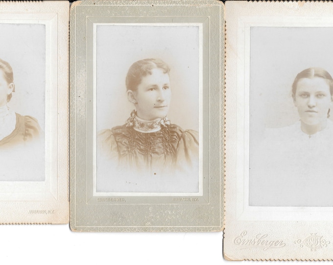 Antique Photo Portraits of Young Women Ladies of Auburn New York circa 1890s