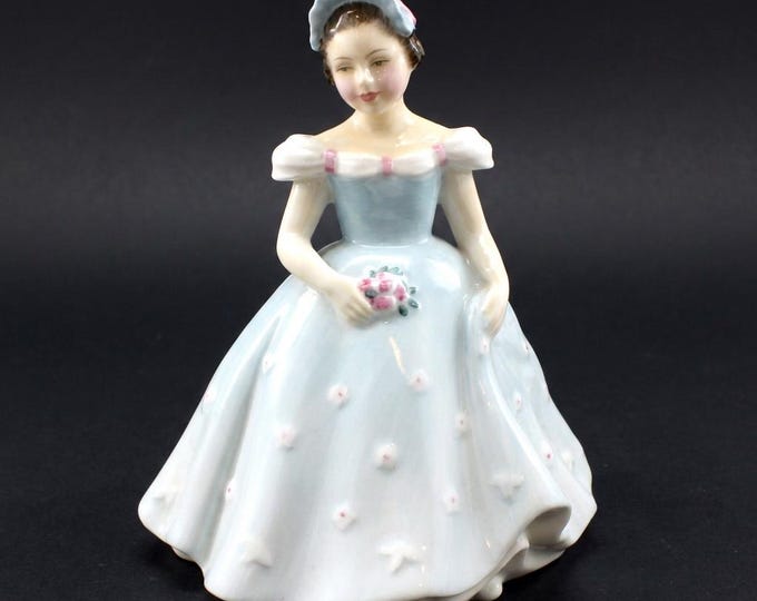 Royal Doulton The Bridesmaid HN2196 Figurine Peggy Davies Wedding Series 1959 Light Blue Dress Holiday Gift