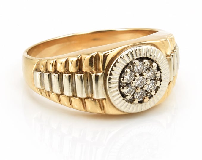 Vintage Estate Diamond Ring, 14K Yellow Gold, Size 11.25