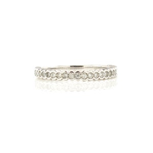 Diamond Wedding Ring New Old Stock 14K Solid White Gold Natural Diamonds Wedding Band Size 7 Vintage Estate Holiday Gift