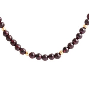 Estate Garnet Necklace Vintage 14K Solid Yellow Natural Garnets Over 26 Inches Long January Birthstone Holiday Gift