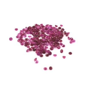 Natural Rubies 166 Unmounted Red Rubies Pink Sapphires Round Cut 2.225 Total Carat Weight Loose Gemstones July Birthstone Holiday Gift