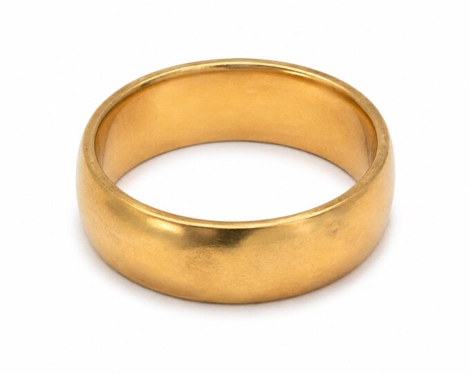 Vintage 14K Yellow Gold Wedding Band Comfort Fit Ring Size 9.5