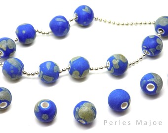 Céramique cylindre bleu tacheté 6 mm 20 pièces Céramique Perles