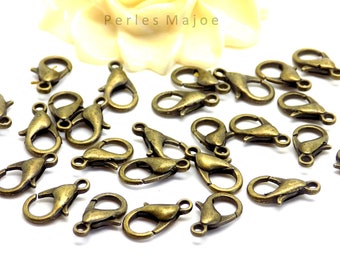 SC75239 10 Chaines Extension Fermoir Mousqueton Bronze 76mm
