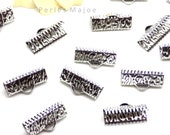 10 attaches griffes pour ruban en métal style texture d 39 écorce couleur argent antique RF 02