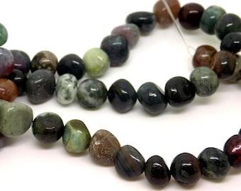 Filet de perles agate indienne forme pépites ou puces 100 perles environ