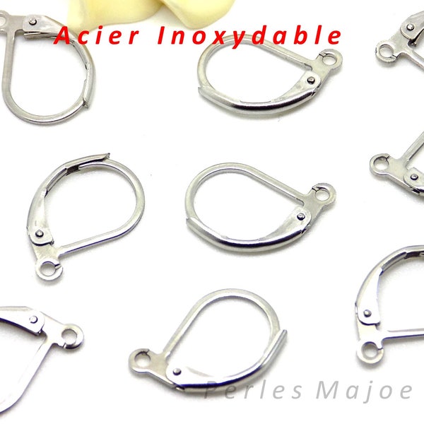 10 supports pour boucle d'oreilles dormeuses en acier inoxydable