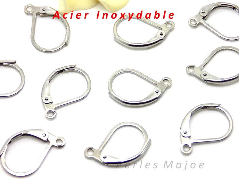 10 supports pour boucle d'oreilles dormeuses en acier inoxydable image 1