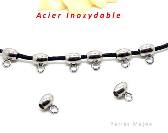 10 bélières ovales en acier inoxydable dimensions 7 x 5 x 4 mm