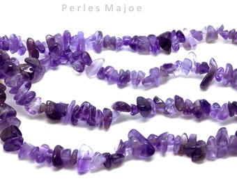 Perlas piedras amatista chips color púrpura Fillet de alrededor de 130 perlas