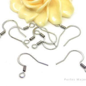 30 Crochets Boucles D'oreilles Acier Inoxydable 304 - 20mm Argenté Sans Nickel