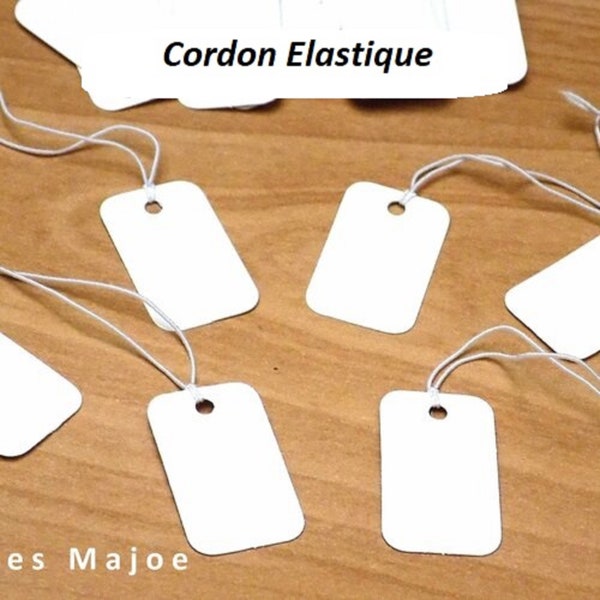 100 x Etiquettes blanches pour prix dimensions 25 x 15 mm