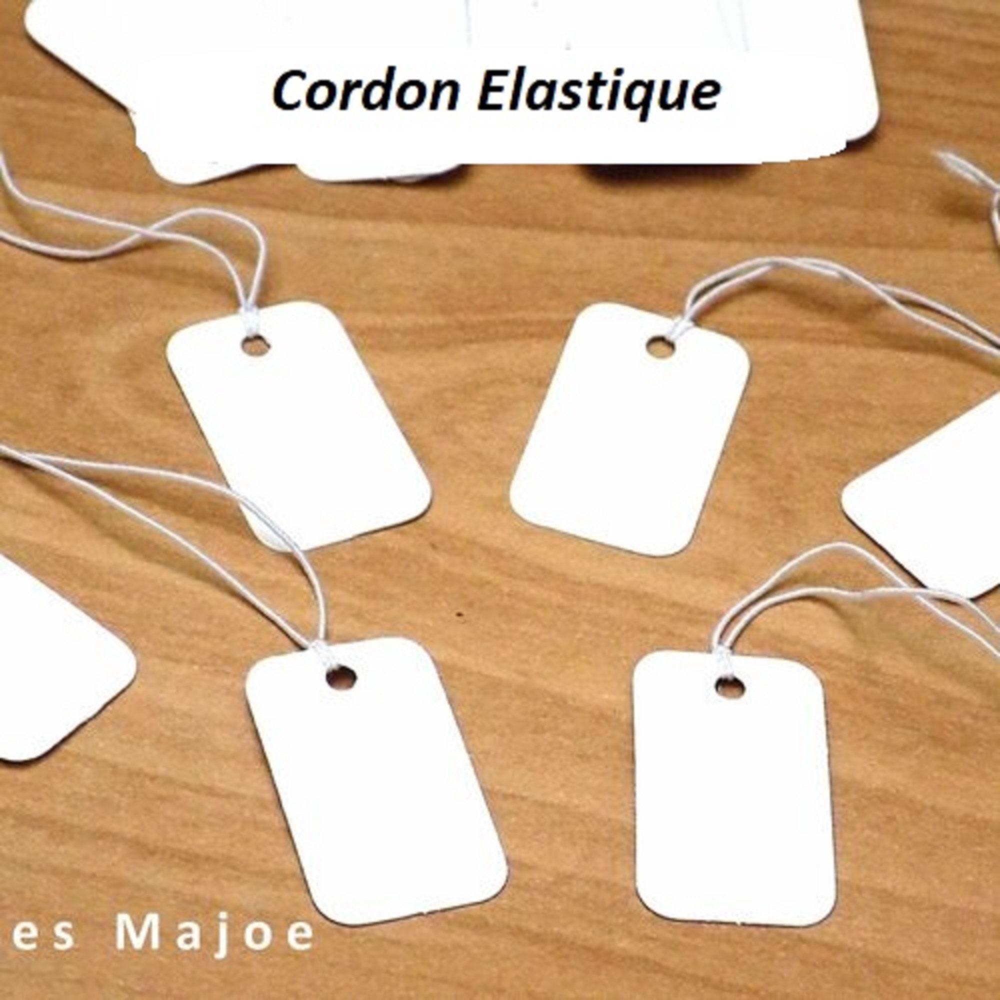 Lot De 500 étiquettes De Prix Pour Bijoux Avec Ficelle élastique - Papier Blanc 23x13 Mm - 8