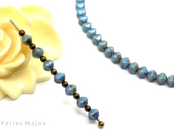 Perle Di Vetro Ceche 6mm Col. Powdery Light Gold - 30Pz - Semplici Bijoux