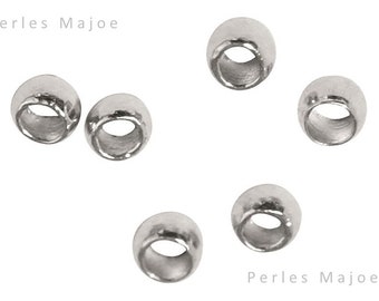 Perles à écraser couleur platine diamètre 2 mm vendu par 4 gr environ 200 unités