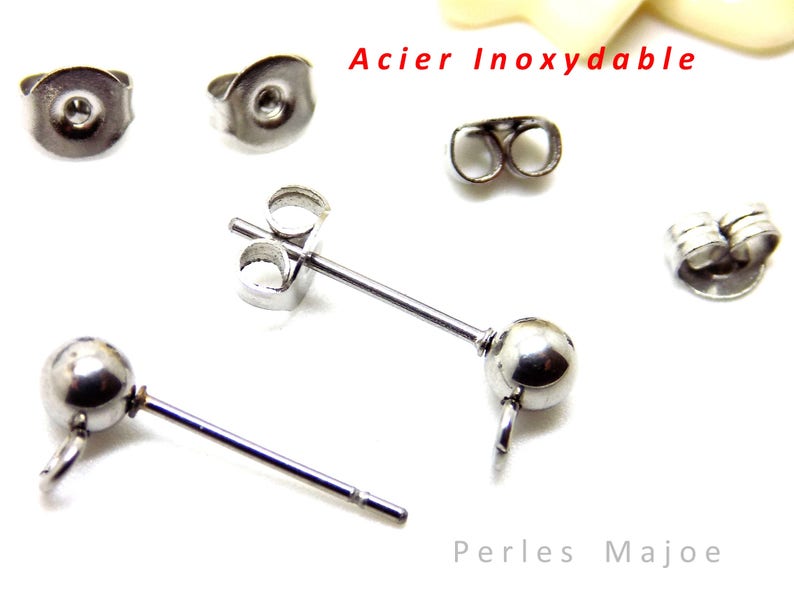 10 supports pour boucles d'oreilles puces en acier inoxydable image 1