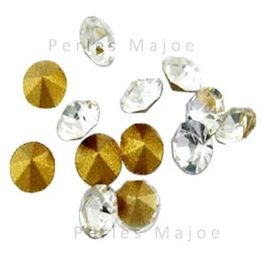 100 strass in vetro trasparente tagliati a punta, dimensioni 2,2 mm