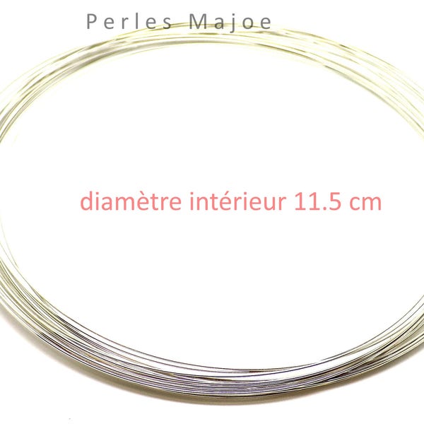 Lot de 10 tours de fil mémoire pour la création de collier couleur acier