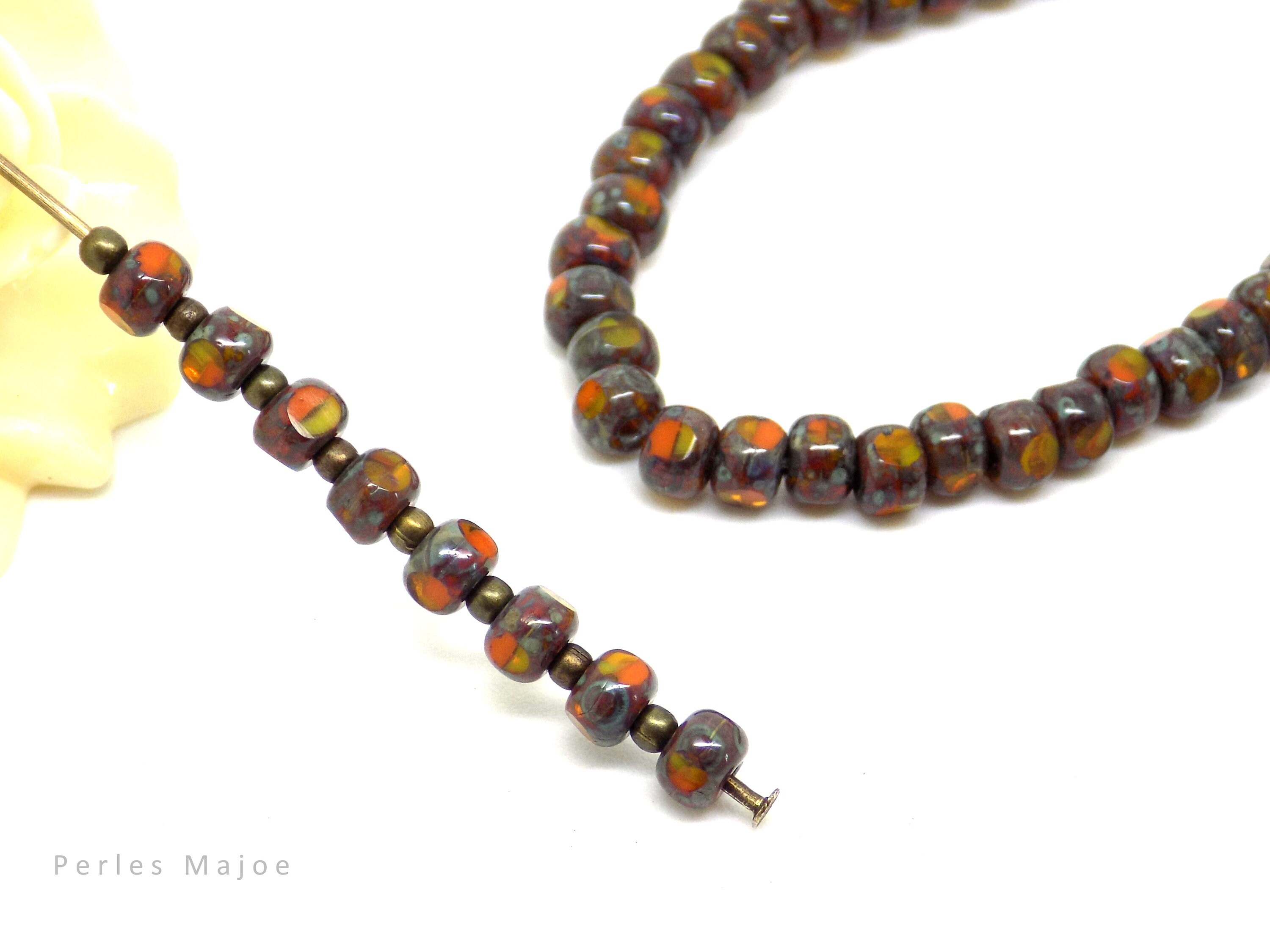200 Perles Facettées De Bohême 4mm Couleur Metallic Olivine – Marque Preciosa, Neuf