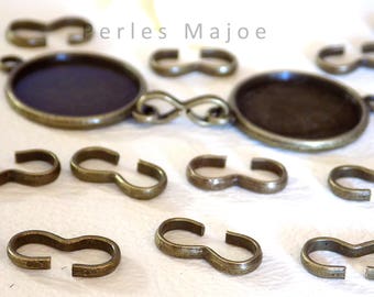 50 clasps connectors double quick links bronze 14 mm x 7 mm