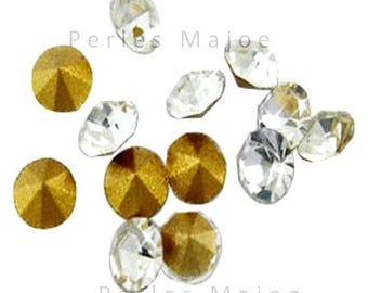 100 rhinestones in clear glass cut to size 3 mm tip