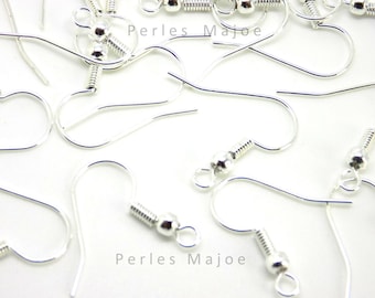 20 Silver-colored brass earring hooks