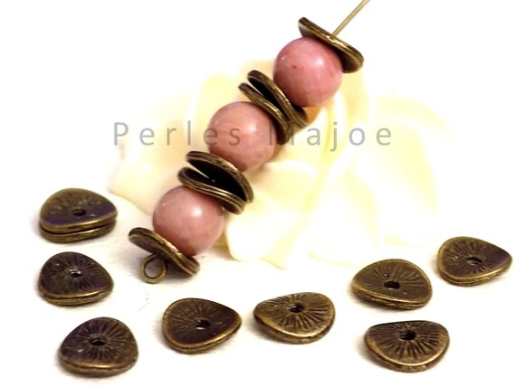 100 x coupelles calottes en métal forme fleur couleur bronze antique 6 x 6 mm