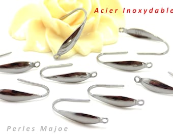 6 crochets boucles d'oreilles en acier inoxydable