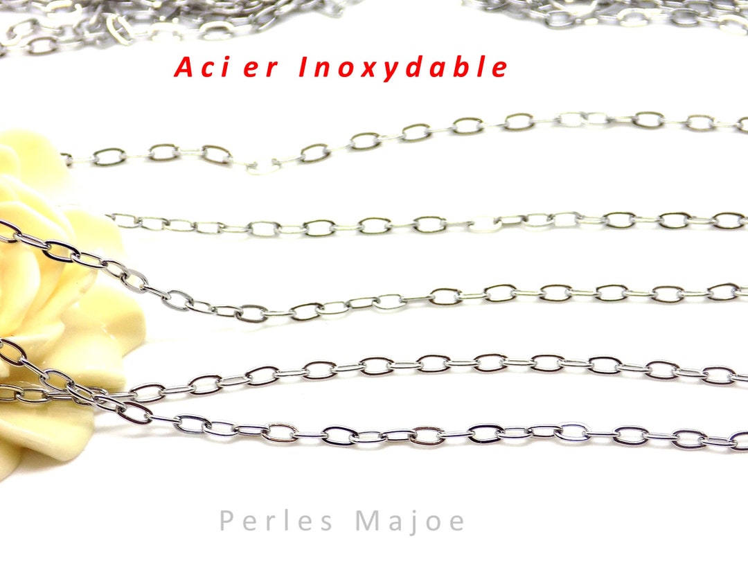 Chaîne Acier Inoxydable 15 Mètres - Maillon 1.5mm, Bobine, Pour Suspension, Décoration, Bricolage