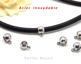 10 bélières rondelles en acier inoxydable 201 dimensions : 9 x 6.5 x 5 mm RF01