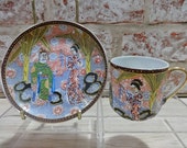 Japanese Satsuma small cup and saucer vintage
