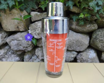 Vintage Glas Versilbert Cocktail Shaker Grenadier