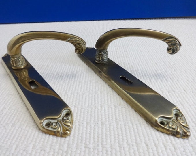 Vintage VCR Brev Italy Reclaimed Brass Ornate Door Handles Etsy