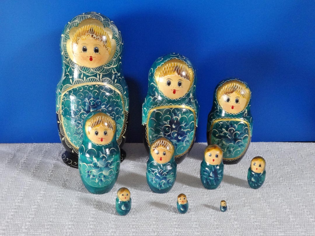 Poupées Gigognes Russes 10 Pièces En Bois – Matriochka Colorée Fait Main, Cadeau Enfant & Déco Festive