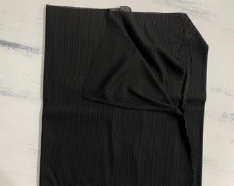 1 yd Solid Black Knit Fabric Remnant