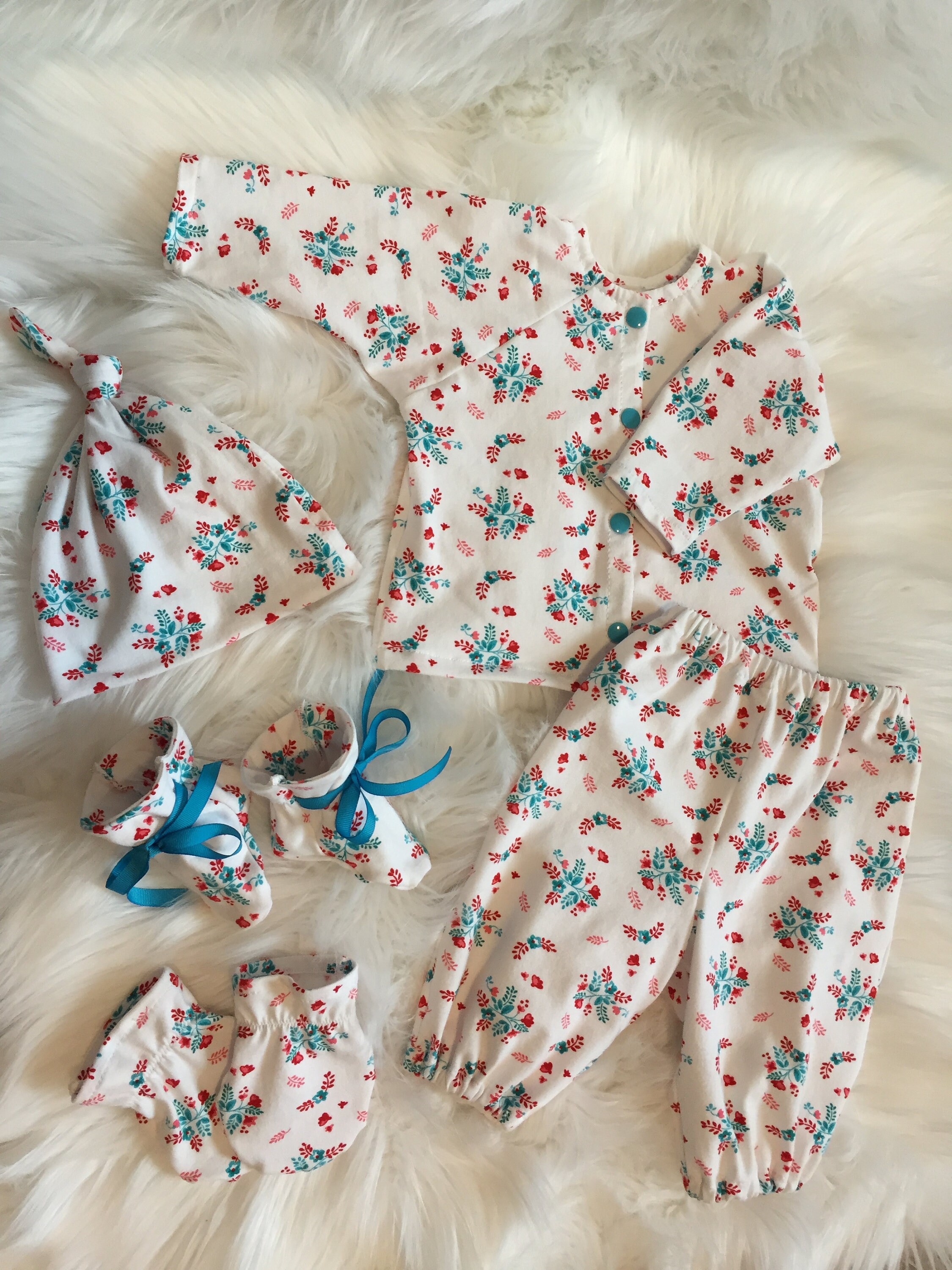 Newborn Layette set 5piece coming home outfit baby girl Etsy